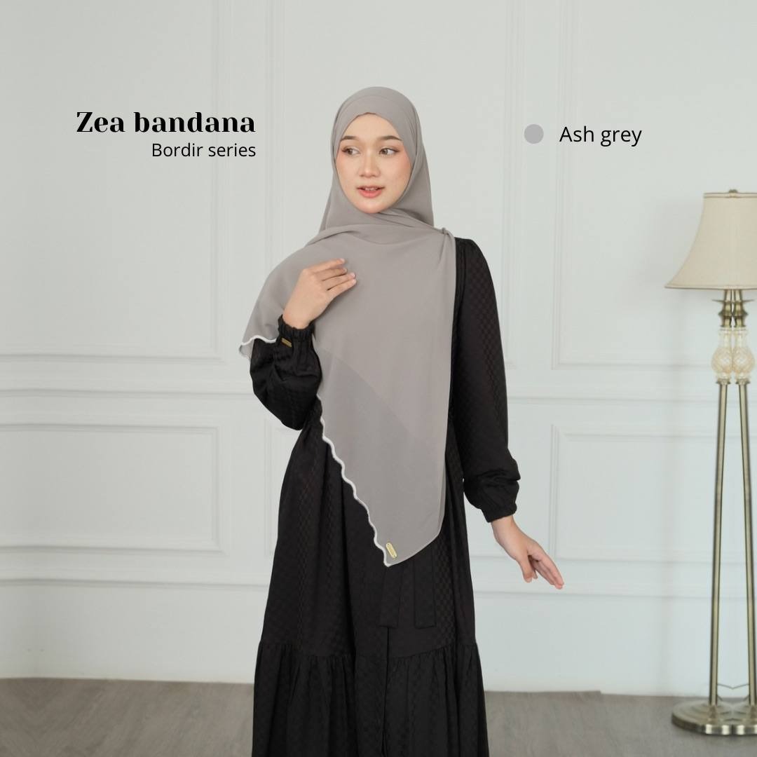 Zea Khimar Bandana Bordir | Khimar Syari'i French Square Cerutty Premium