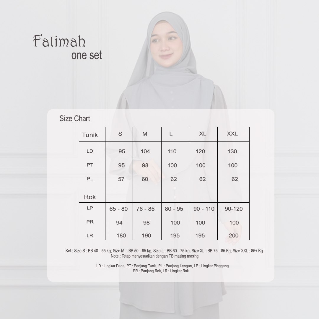 Fatimah One set Tunik Rok Outfit Remaja Kekinian