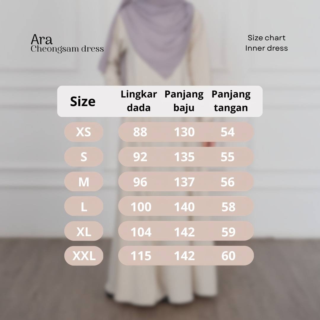 Ara Cheongsam Inner Dress | Basic Inner Simple Elegan