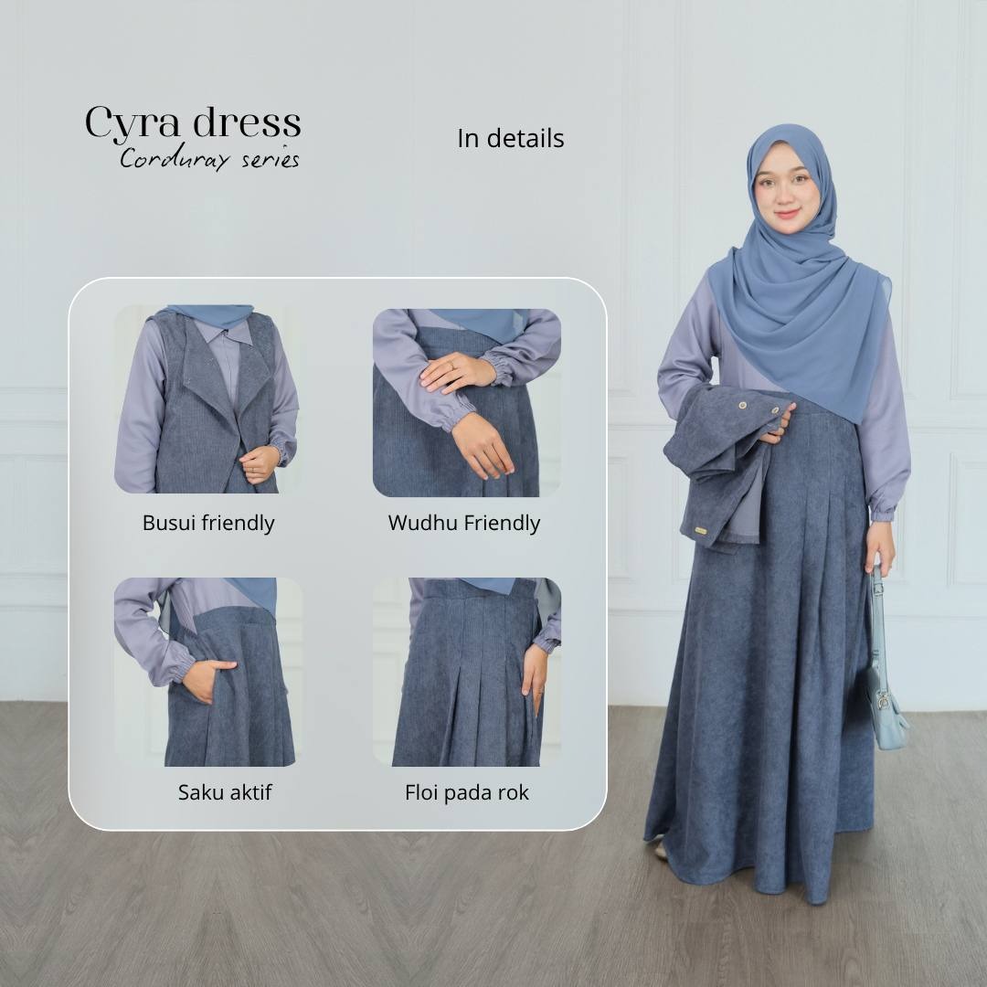 Cyra Corduray | Gamis Vest Outer Syar'i Remaja Kekinian