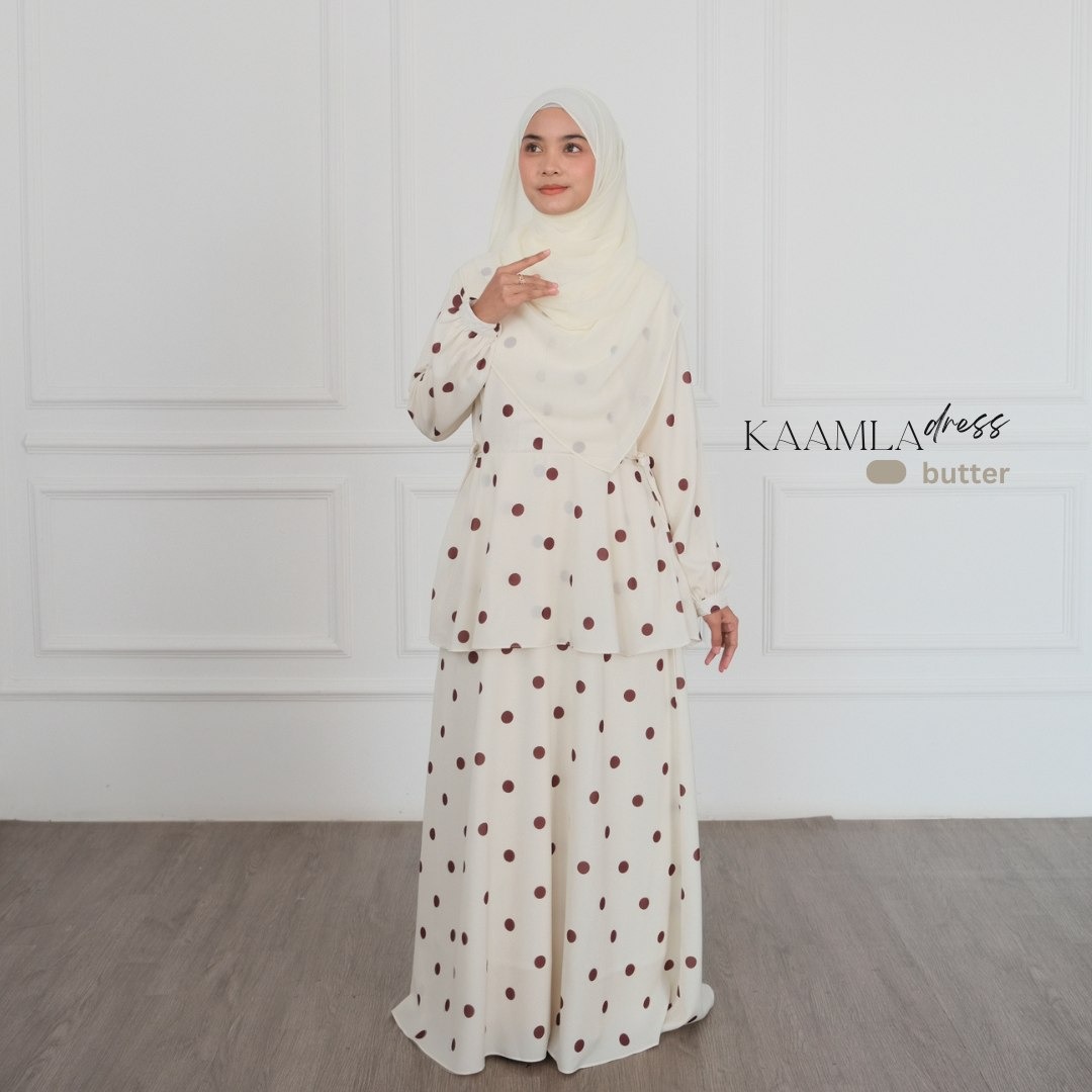 Kaamla Polkadot | Material Asheera Premium Busui Friendly | Look Melayu