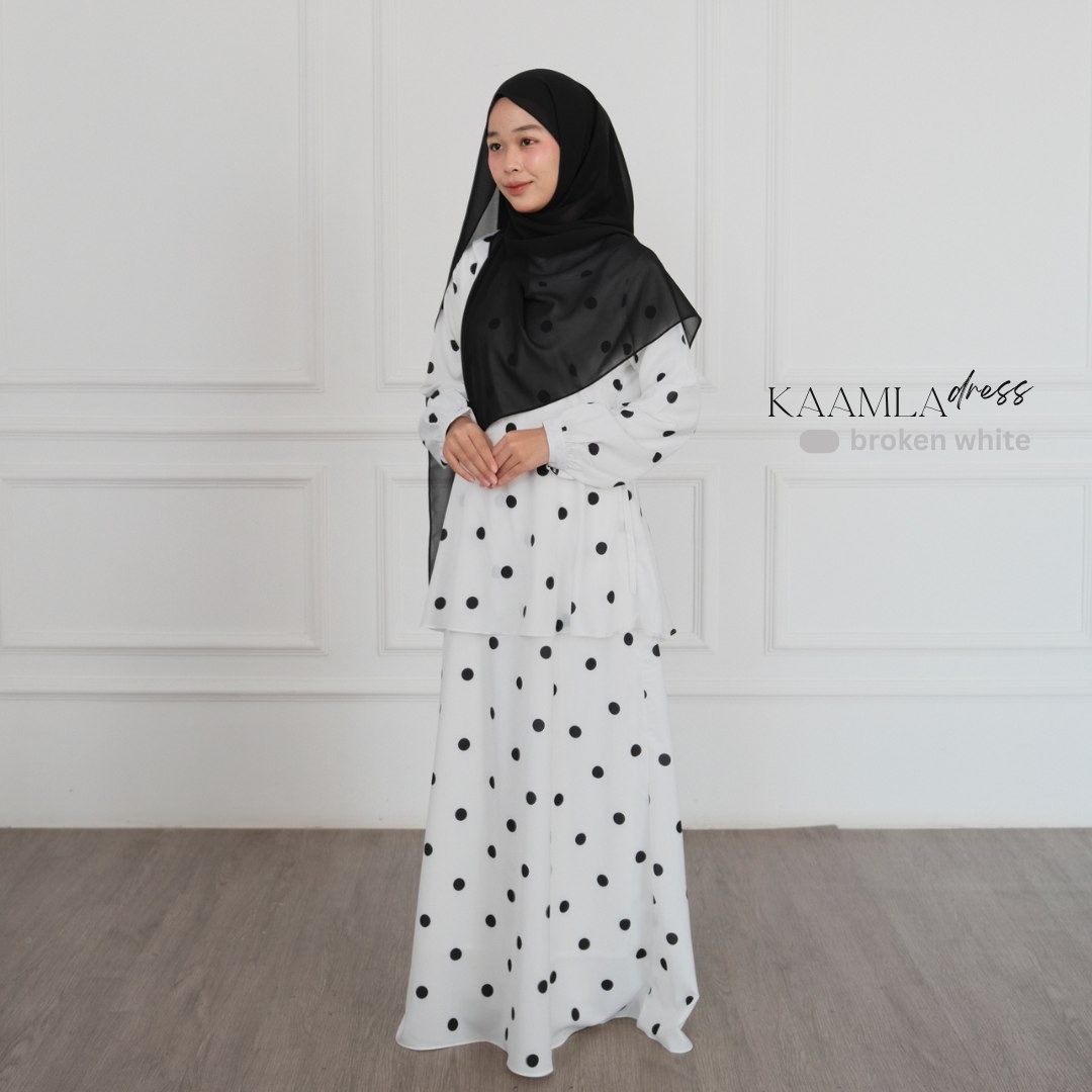 Kaamla Polkadot | Material Asheera Premium Busui Friendly | Look Melayu