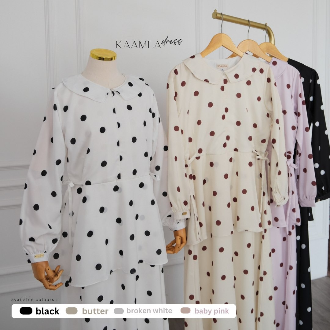 Kaamla Polkadot | Material Asheera Premium Busui Friendly | Look Melayu