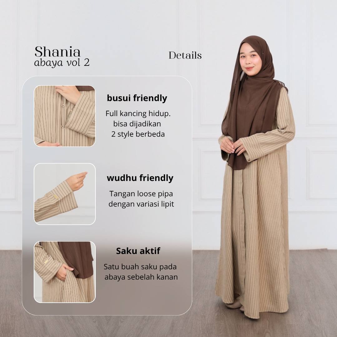 Shania Abaya | Abaya Like Cupro Premium Dress Salur | Busui Friendly 2in1 Look