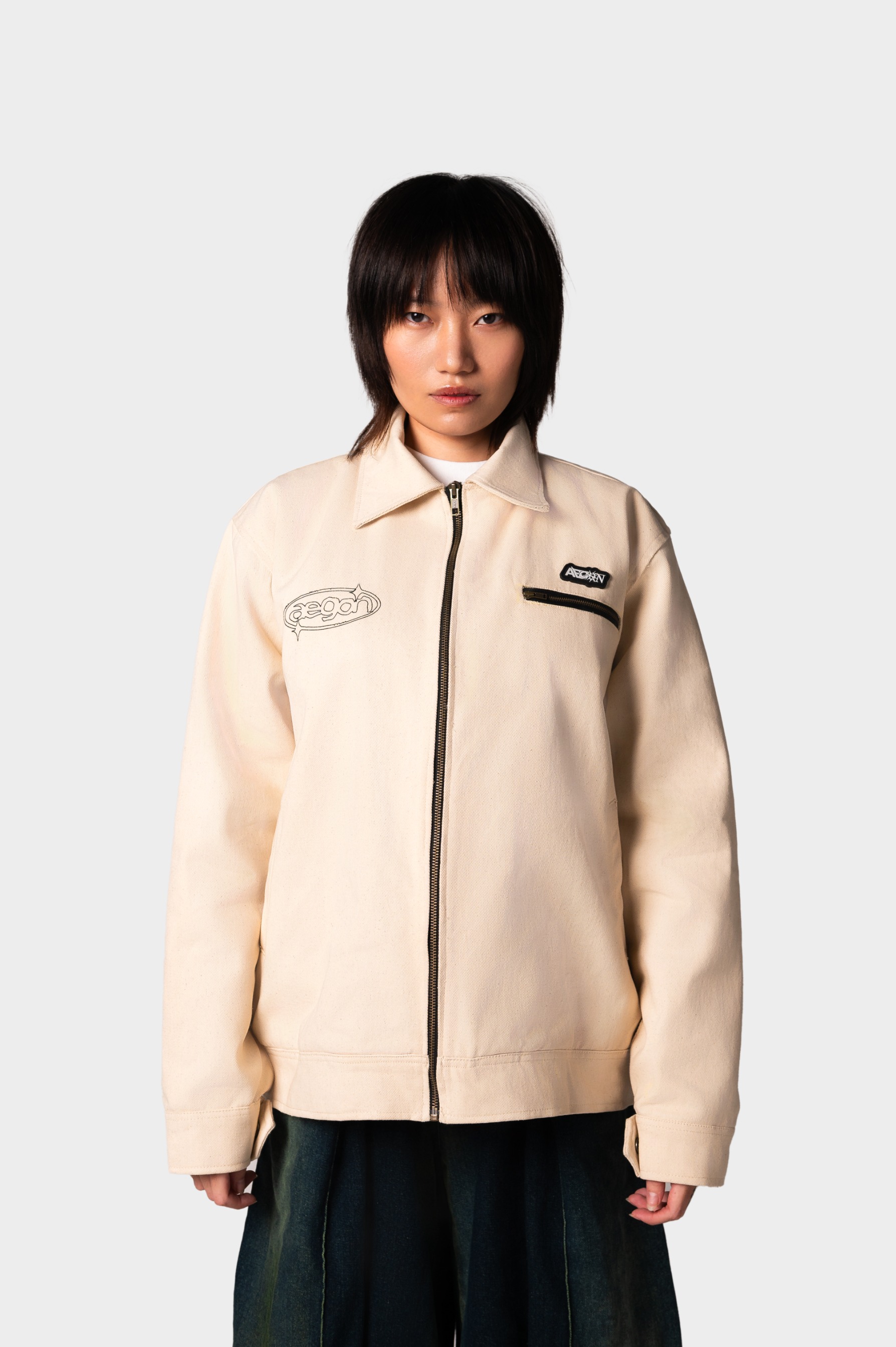 Bold Logo Work Jacket (Natural)