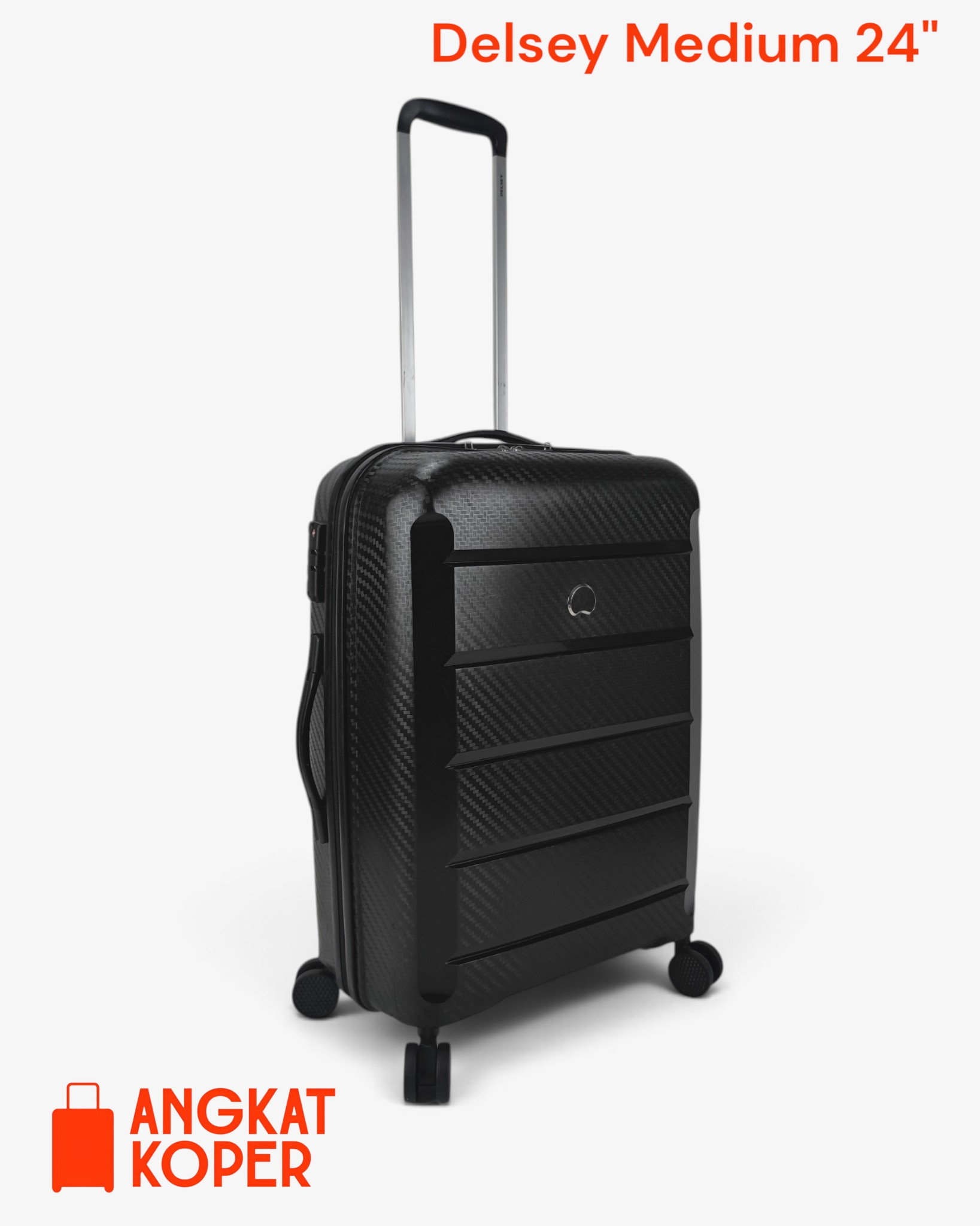 Delsey Binalong Hardcase Luggage 24 Inch Black✔️