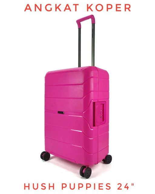 Image of Hush Puppies Unbreakable Hardcase Luggage 24 Inch Pink 