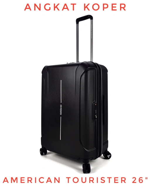 Image of American Tourister Technum Spinner Hardcase Luggage 26 Inch Black 