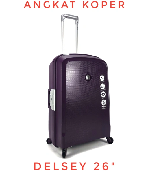 Image of Delsey Belfort Hardcase Luggage 26 Inch Purple 