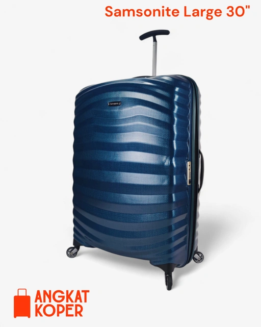 Image of Samsonite Lite Shock Ultralight Spinner Hardcase Luggage 30 Inch Blue
