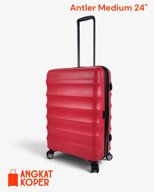 Antler Juno Hardcase Luggage 24 Inch Red ✔️