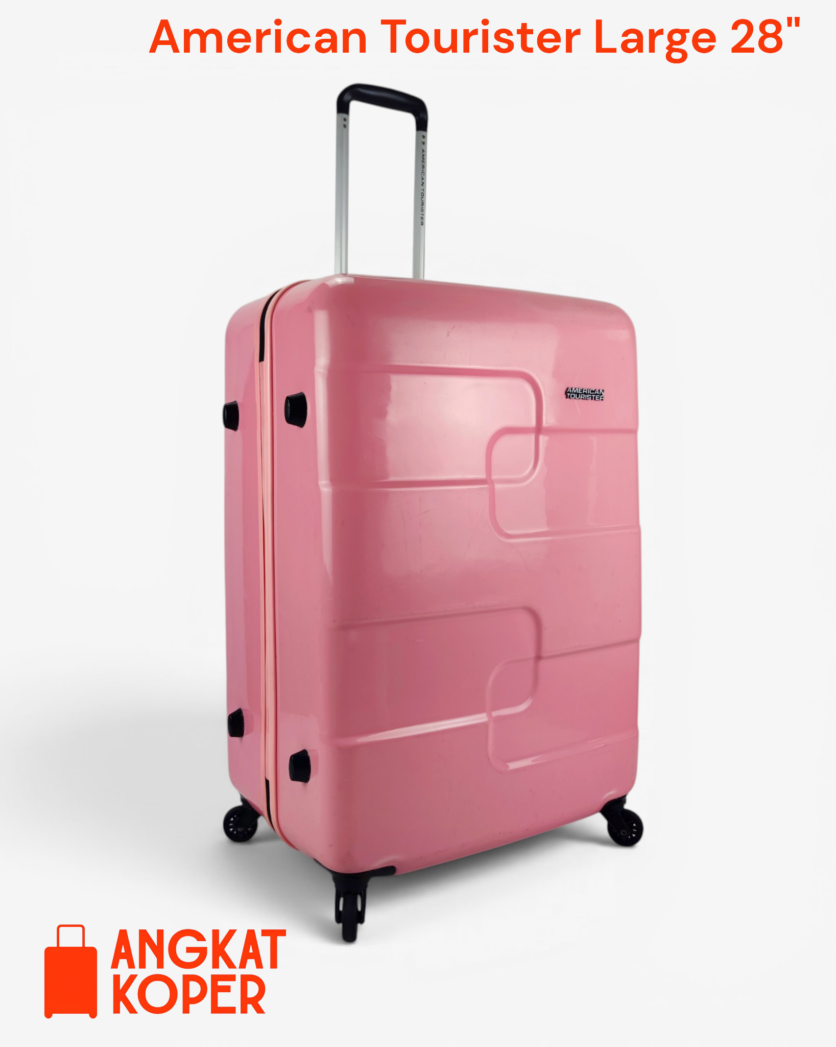 American Tourister Puzzle Cube Spinner Hardcase Luggage 28 Inch Pink