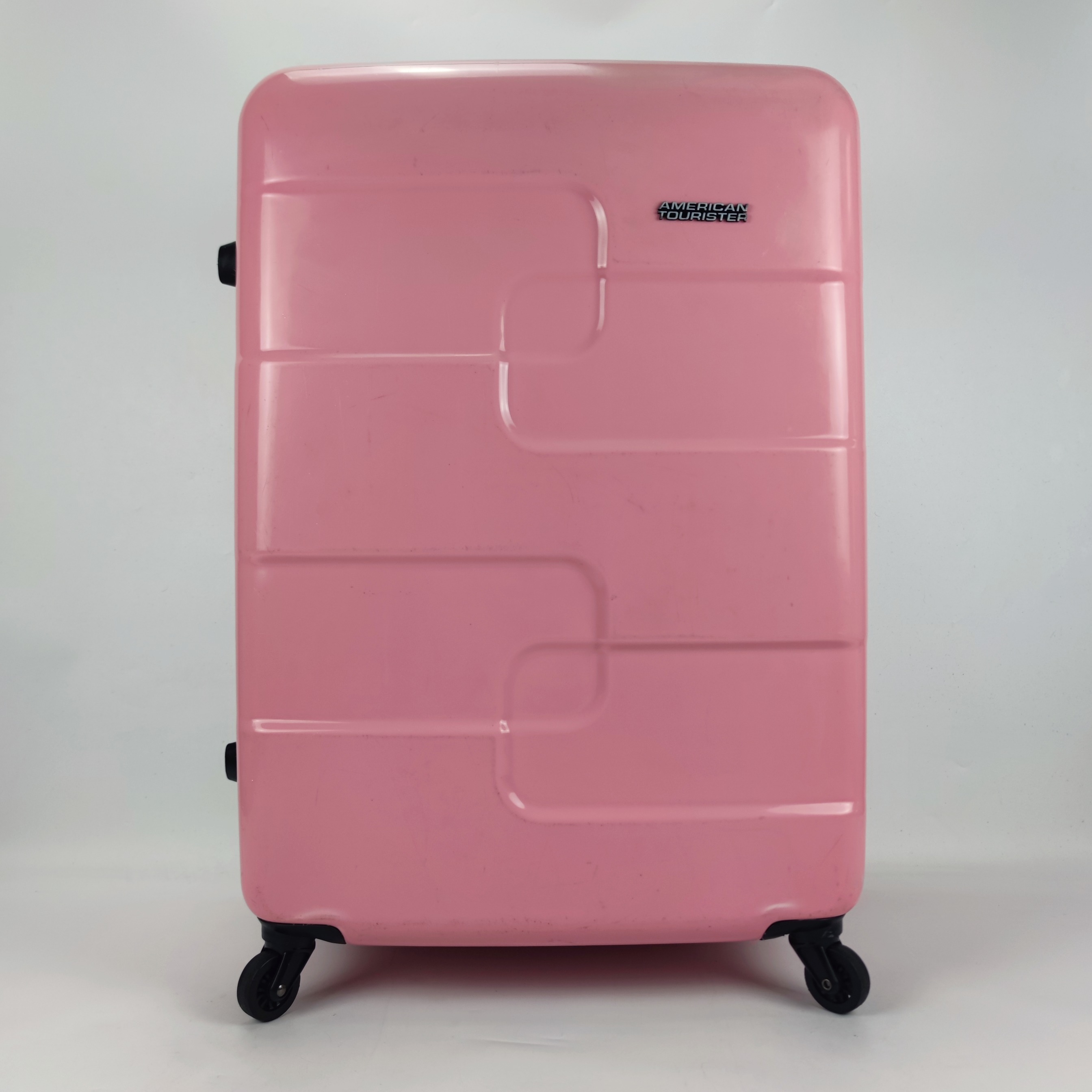 American Tourister Puzzle Cube Spinner Hardcase Luggage 28 Inch Pink