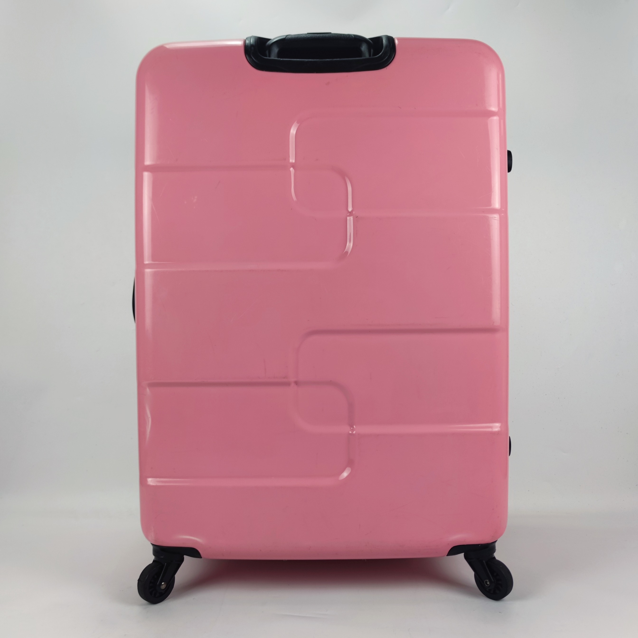 American Tourister Puzzle Cube Spinner Hardcase Luggage 28 Inch Pink