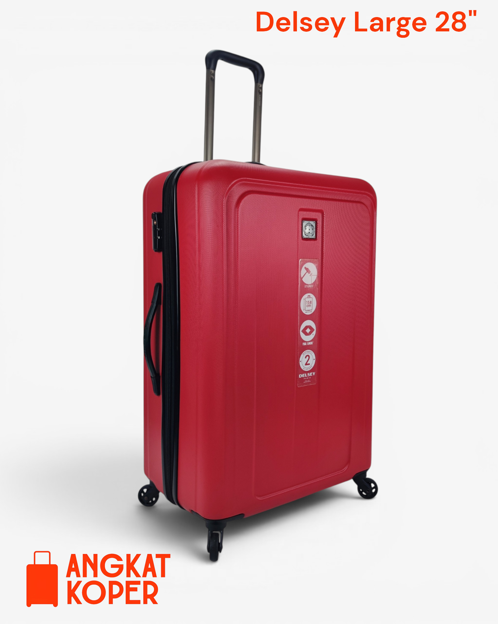 Delsey Free Style 2.0 Hardcase Luggage 28 Inch Red ✔️