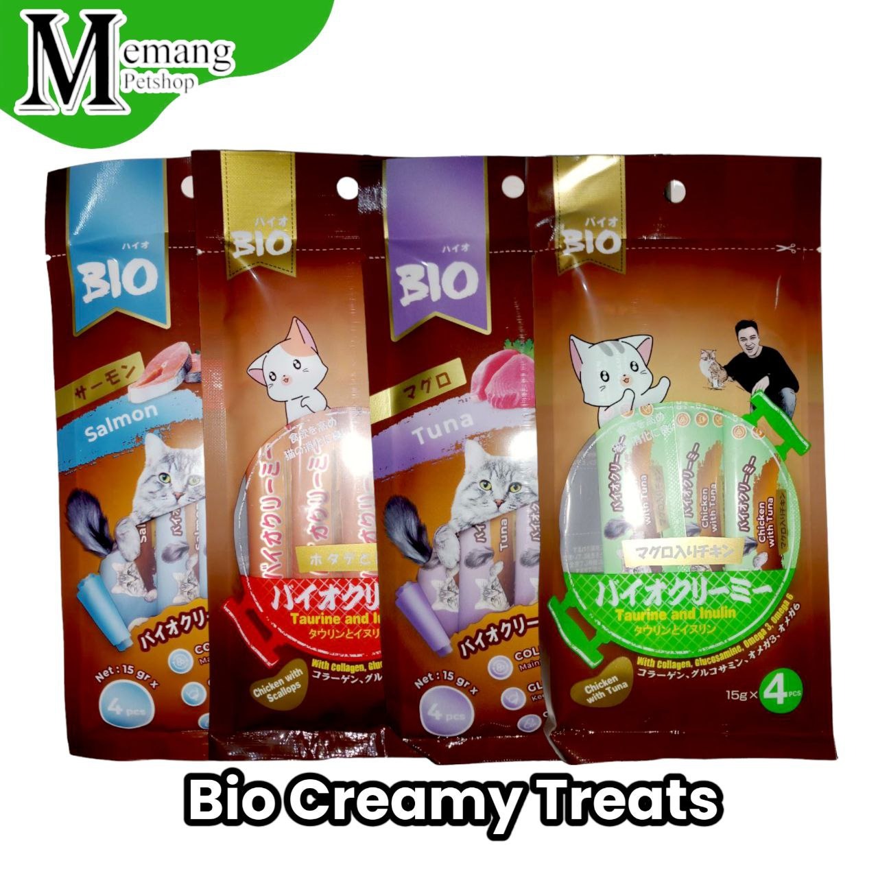 Bio Creamy Treats Isi 4 - Liquid Cat Snack - Cemilan Kucing