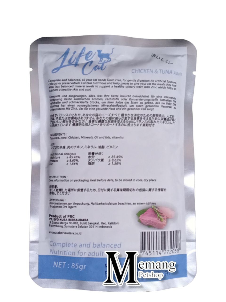 Life Cat Pouch 85gram Adult Chicken Tuna - Makanan Kucing