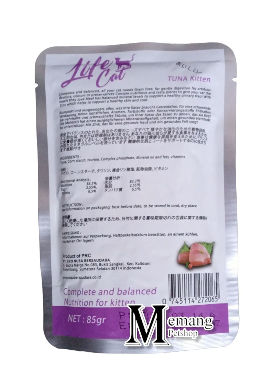 Life Cat Pouch 85gram Kitten Tuna - Makanan Kucing