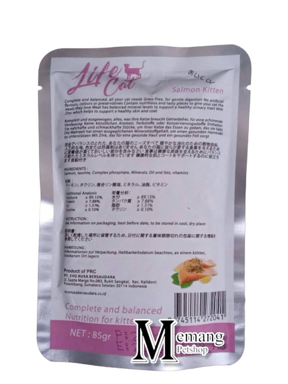 Life Cat Pouch 85gram Kitten Salmon - Makanan Kucing