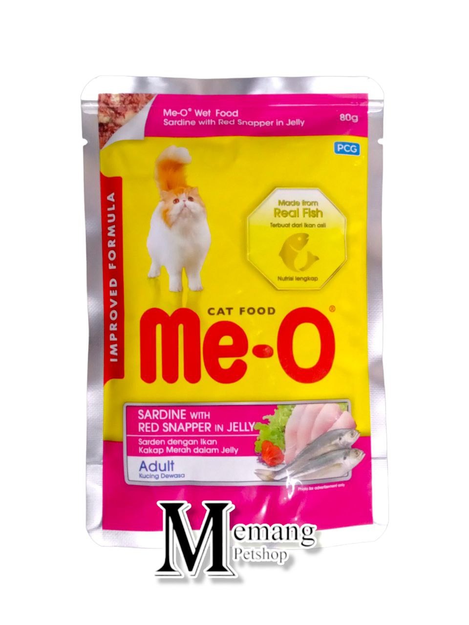 Me-O Adult Pouch 80gram Sachet - Makanan Kucing Basah - Cat Wet Food