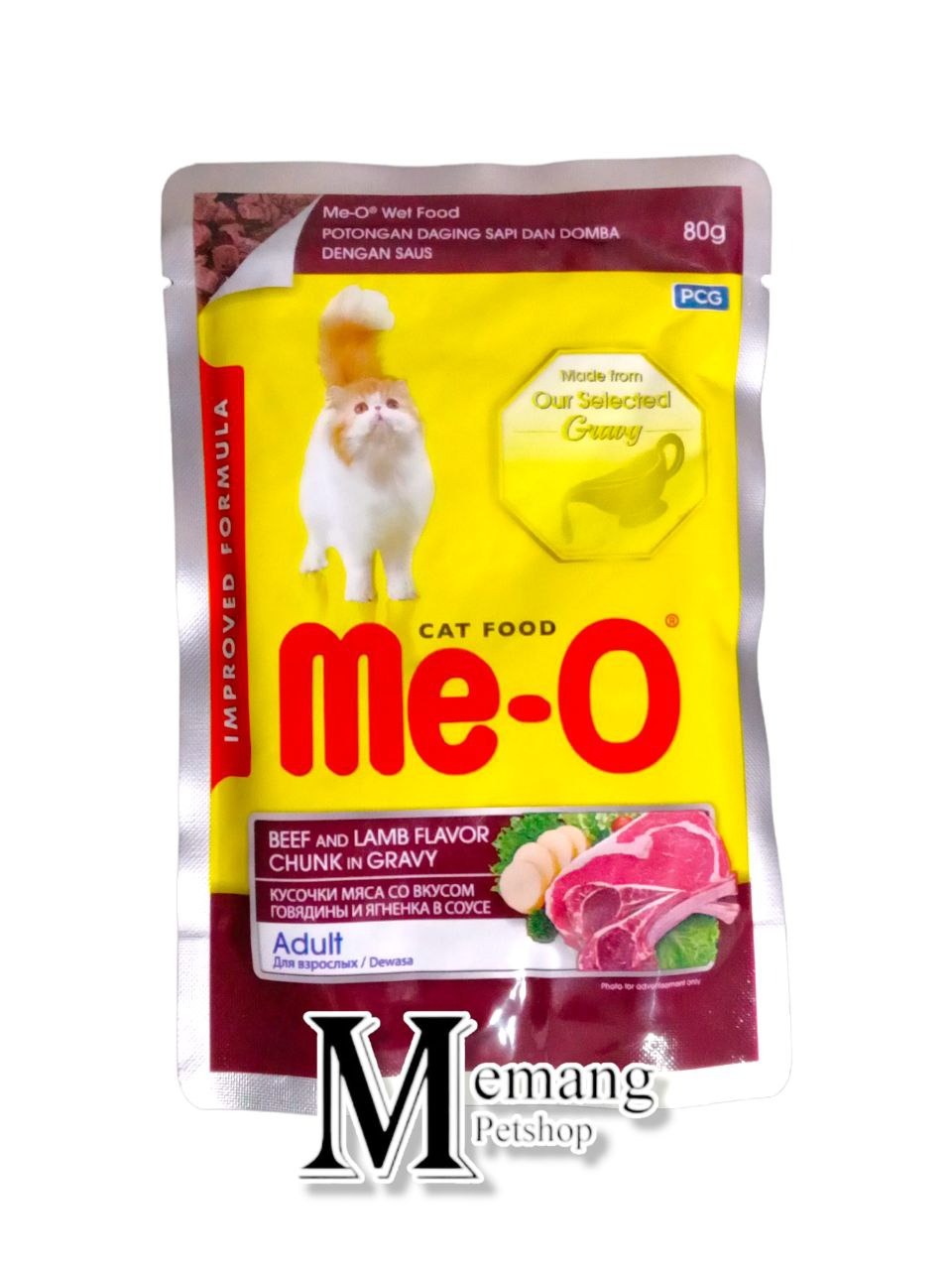 Me-O Adult Pouch 80gram Sachet - Makanan Kucing Basah - Cat Wet Food