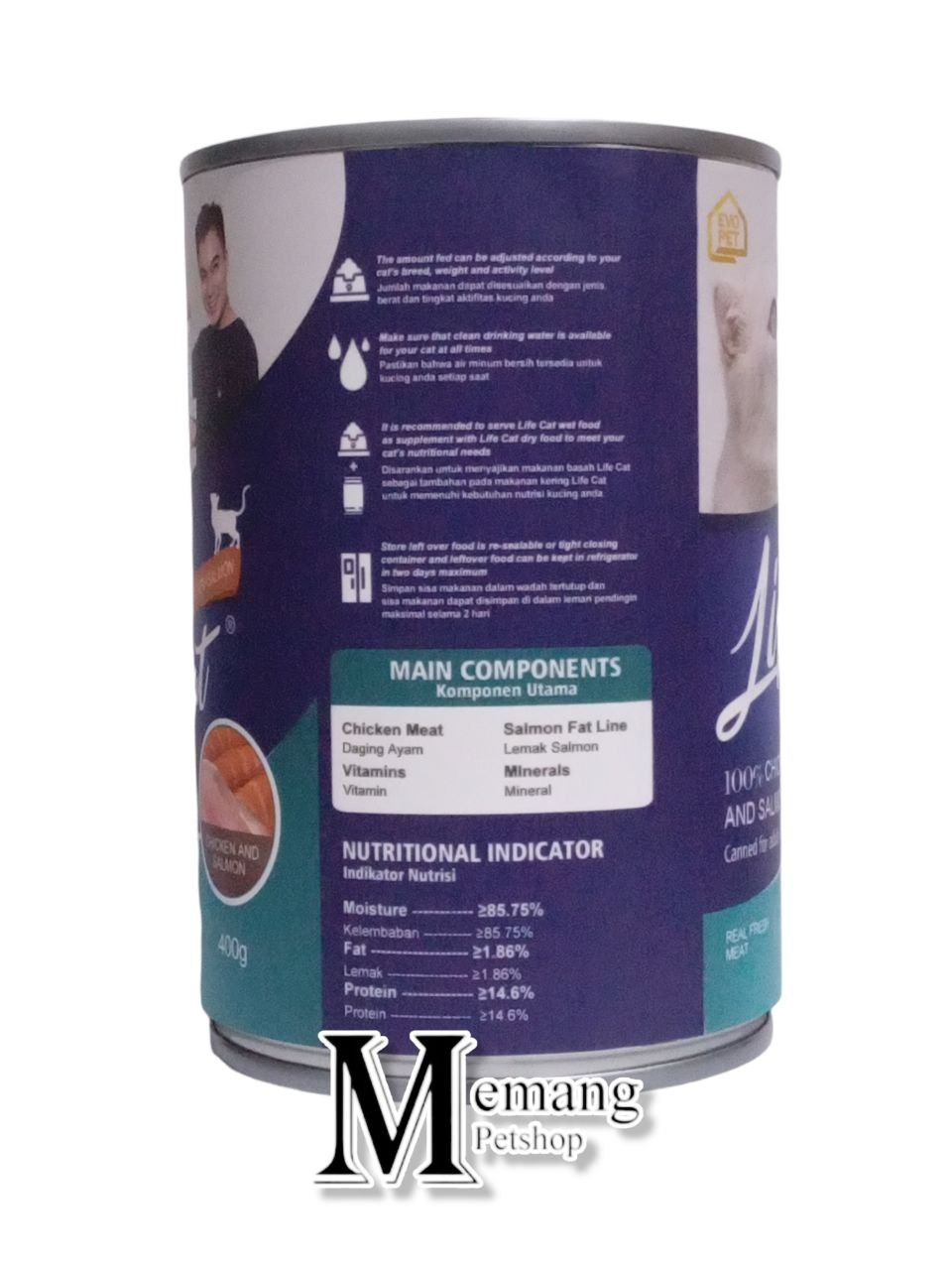 Life Cat Kaleng 400gram Adult Salmon Chicken - Makanan Kucing