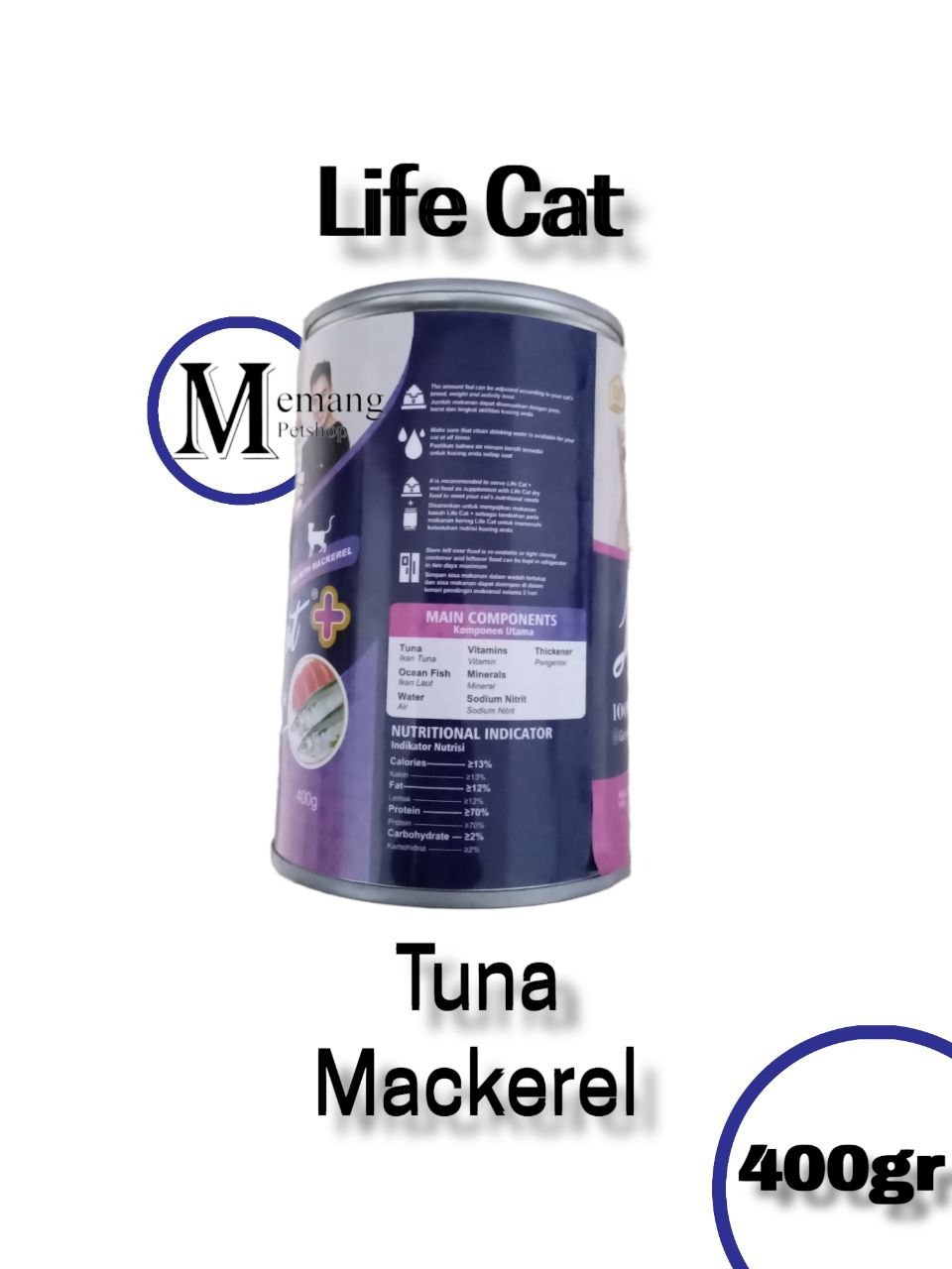 Life Cat Kaleng Plus 400gram Tuna with Mackarel - Makanan Kucing