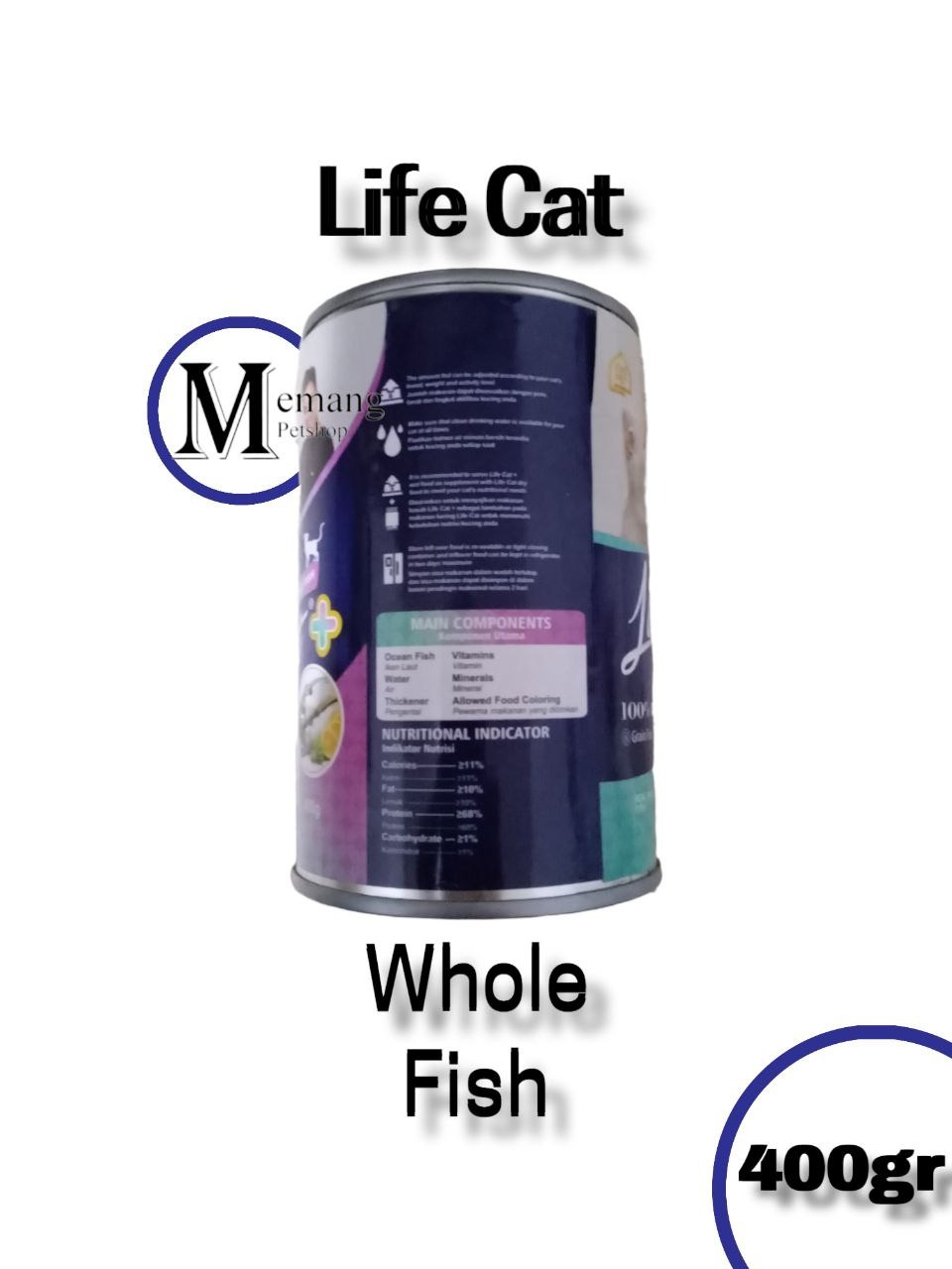Life Cat Kaleng Plus 400gram Whole Fish - Makanan Kucing