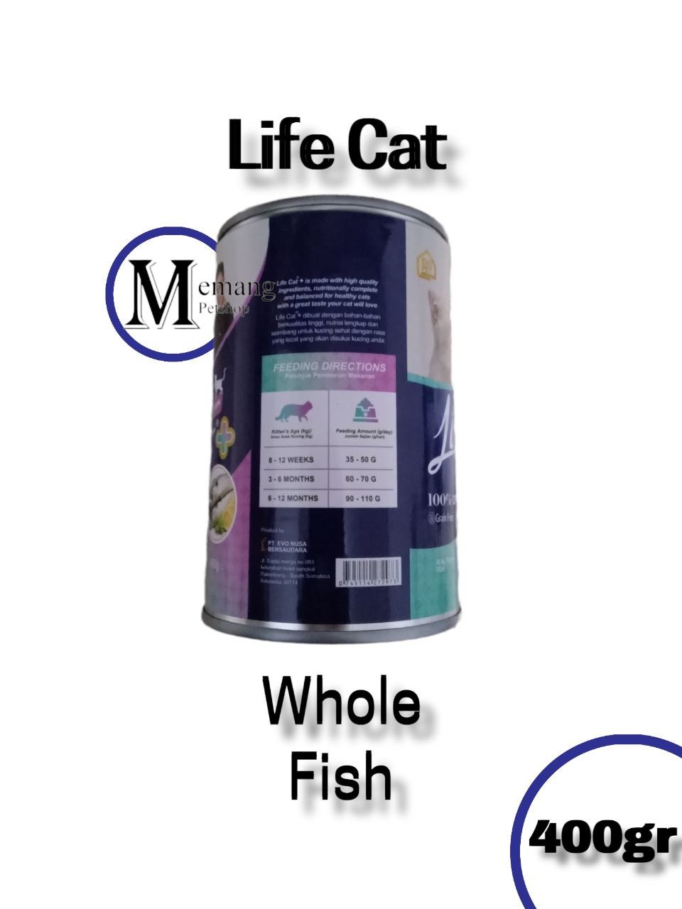 Life Cat Kaleng Plus 400gram Whole Fish - Makanan Kucing