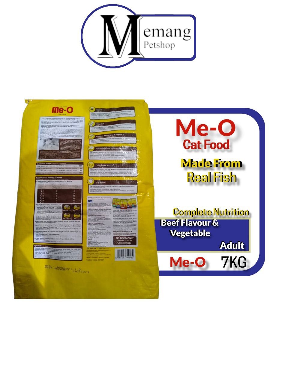 Me-O Adult Beef Vegetable 7Kg Freshpack - Makanan Kucing Dewasa Meo