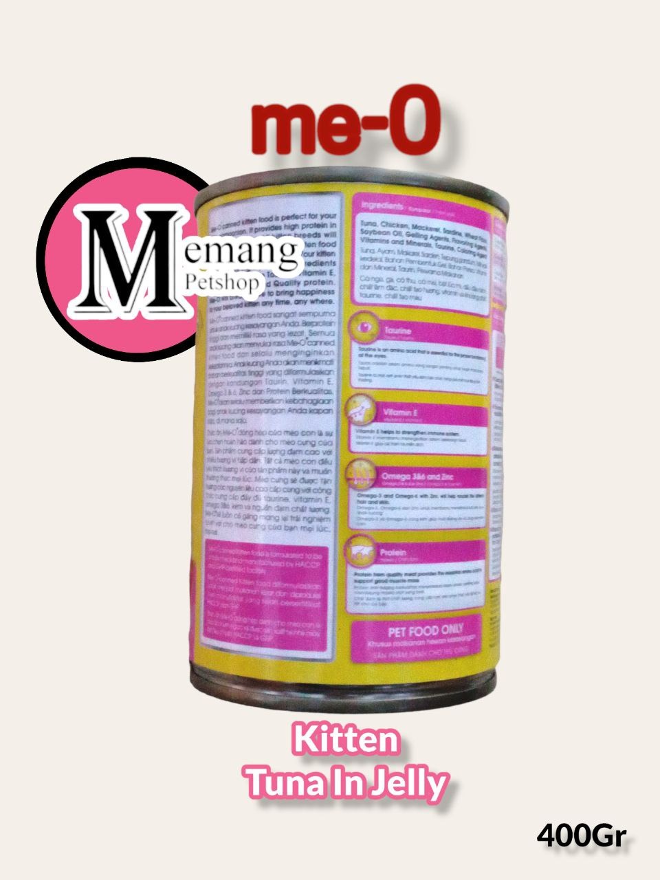 Me-O Kaleng Kitten Tuna 400gram - Makanan Kucing Basah