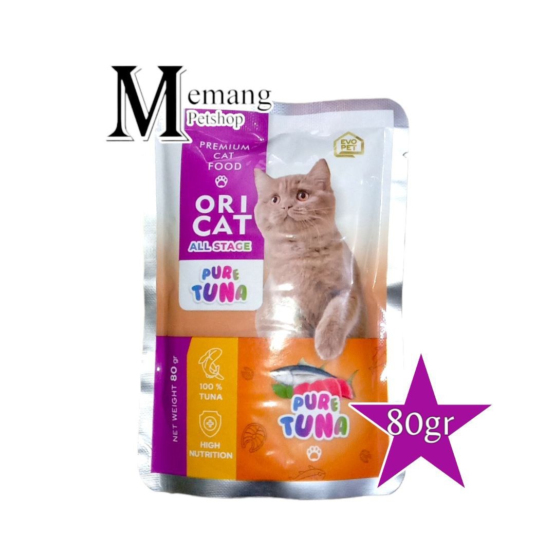 Ori Cat Pouch 80gr Pure Tuna - Makanan Kucing Basah OriCat