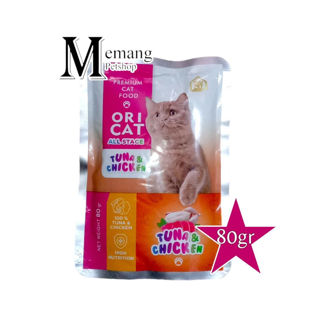 Ori Cat Pouch 80gr Tuna Chicken - Makanan Kucing Basah OriCat