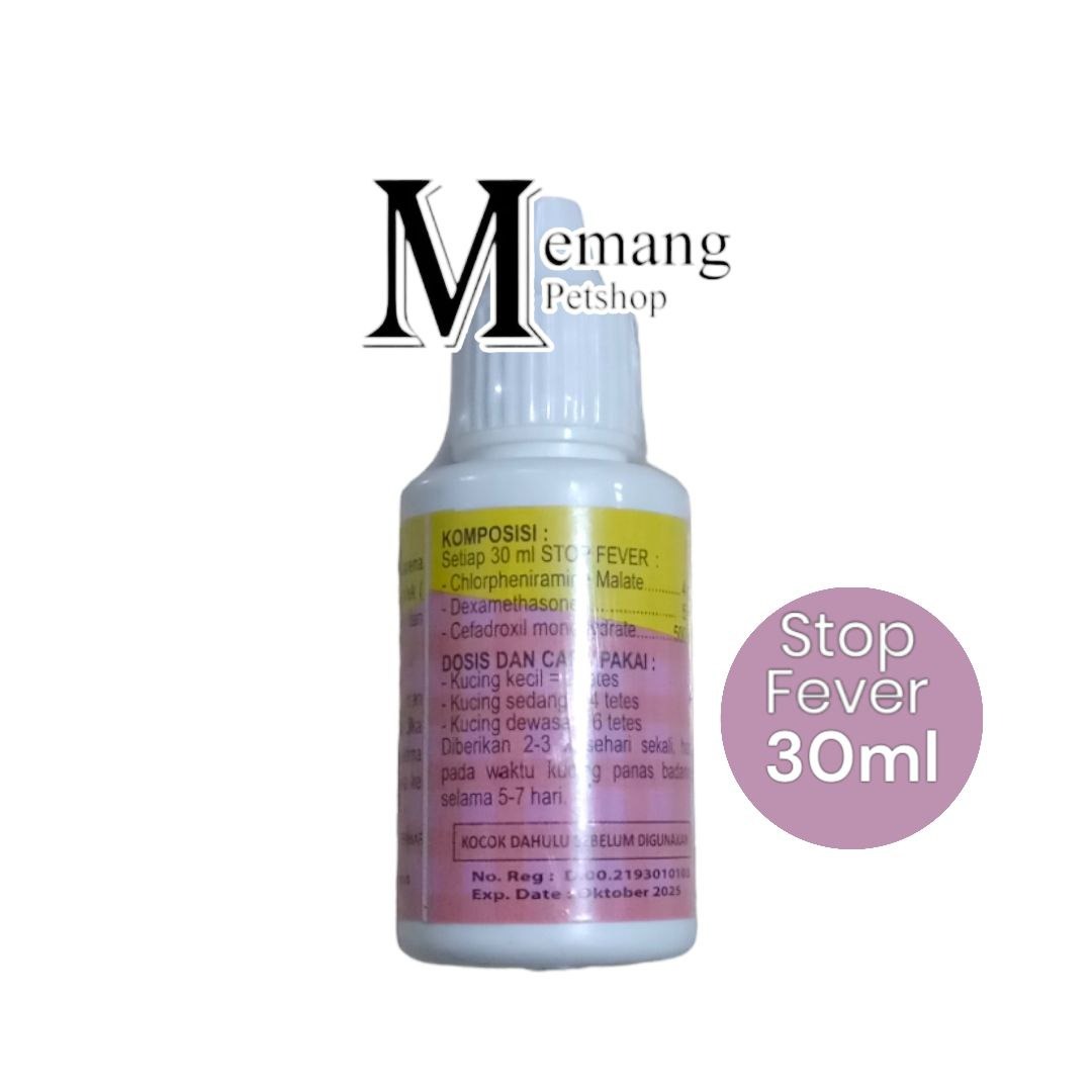 Stop Fever Cat 30Ml - Obat Tetes Cair Penurun Panas Demam Kucing