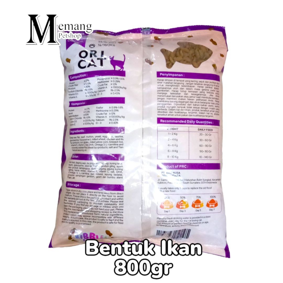 Ori Cat Adult Bentuk Ikan 800gram - Makanan Kucing Dewasa Cat Food Ori