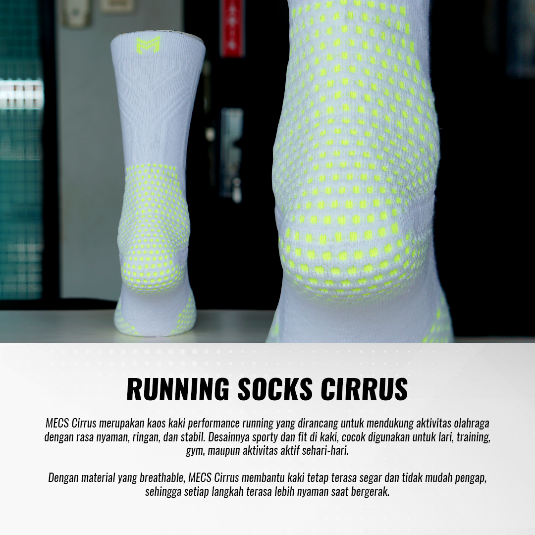 Kaos Kaki CIrrus White/Lime Green