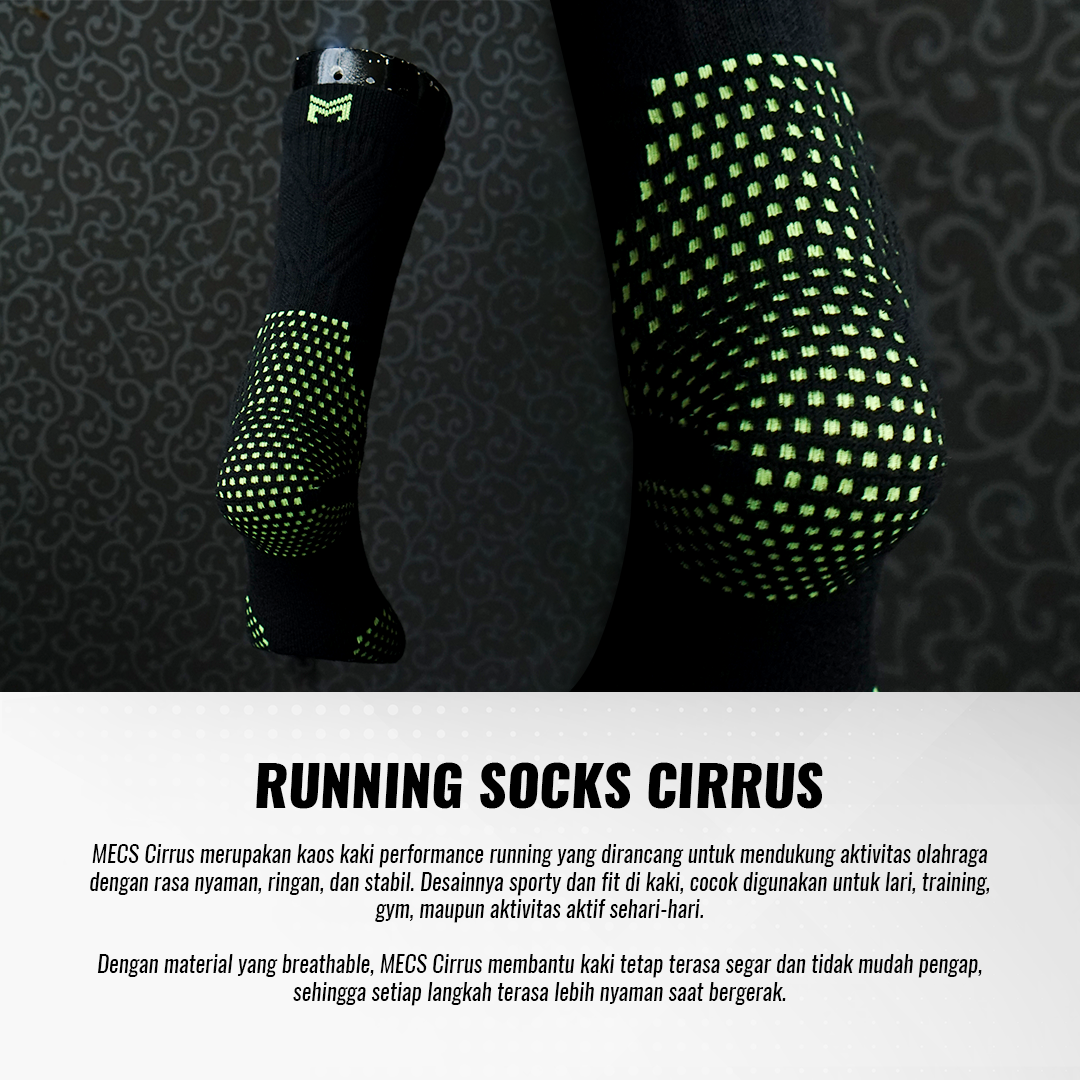 Kaos Kaki Cirrus Black/Lime
