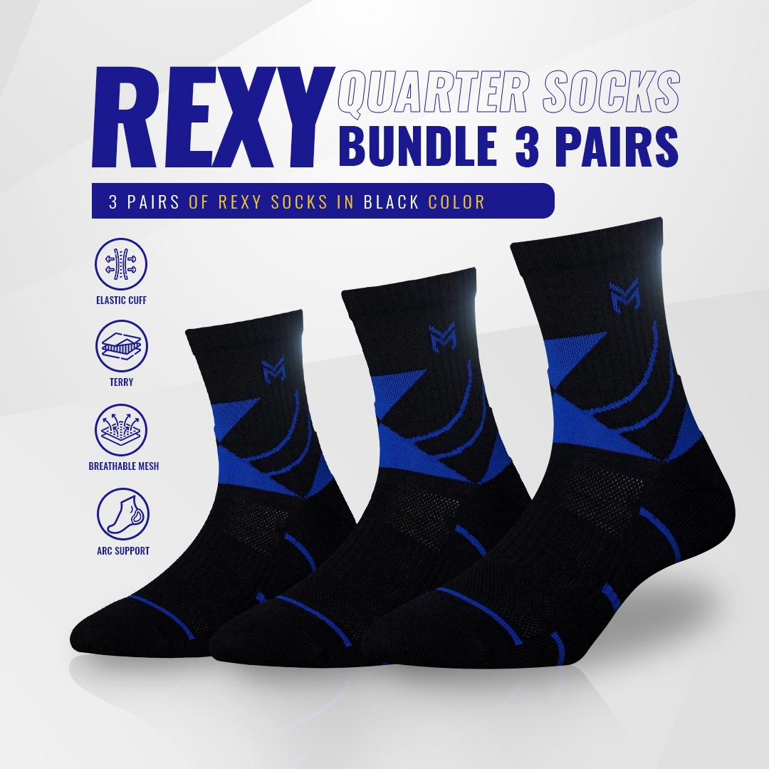 3 Pasang Kaos kaki Badminton Bundle Rexy Ace