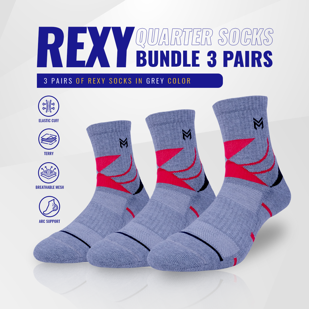 3 Pasang Kaos kaki Badminton Bundle Rexy Ace
