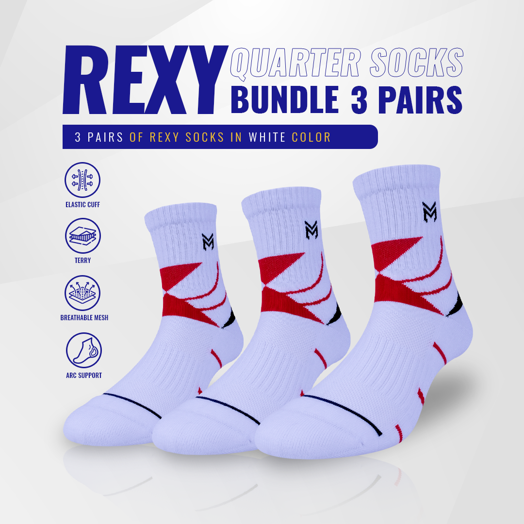 3 Pasang Kaos kaki Badminton Bundle Rexy Ace