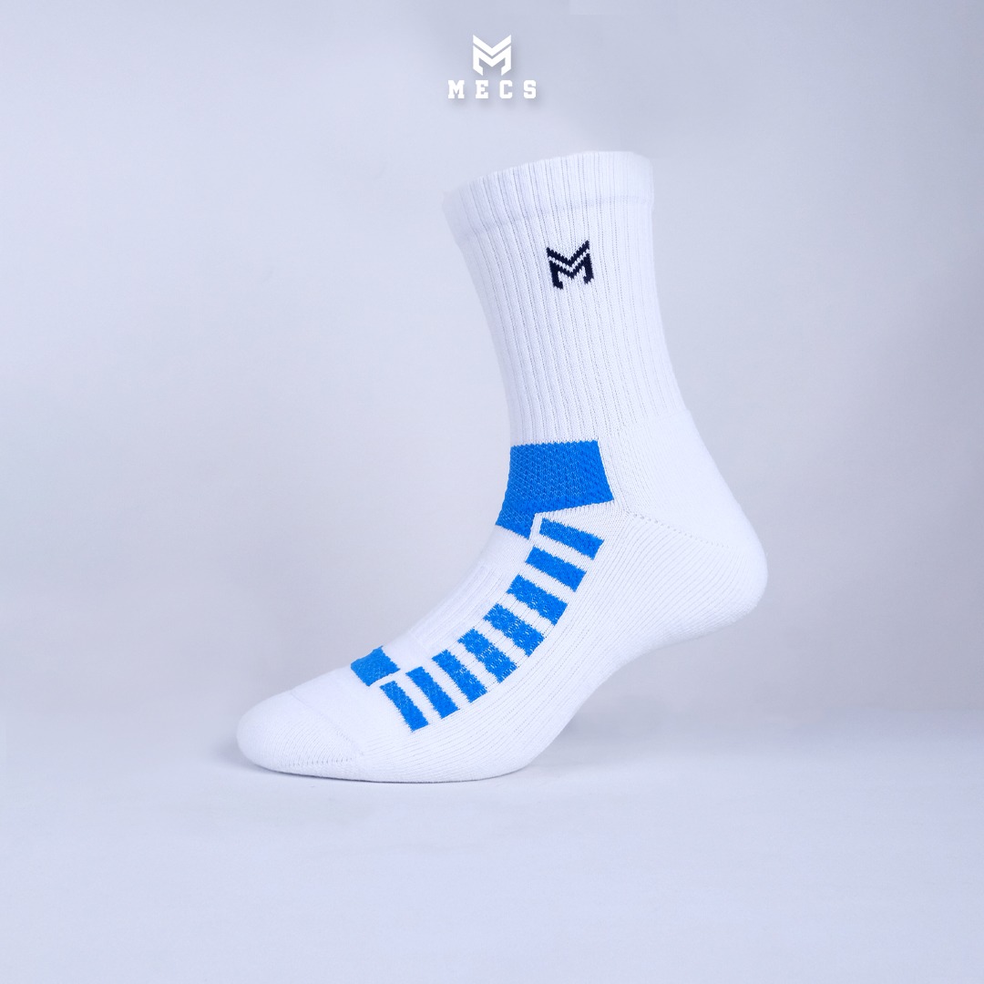 Scales Socks White/Black -kaos kaki olahraga tebal - kaos kaki sebetis -kaos kaki pria wanita