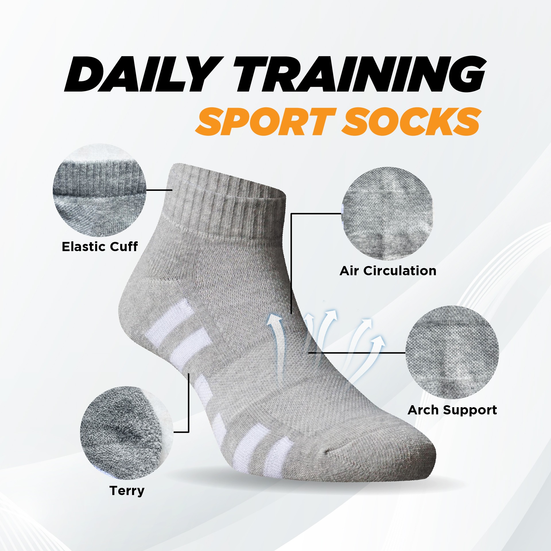 3 Pasang Kaos kaki Training Ankle 