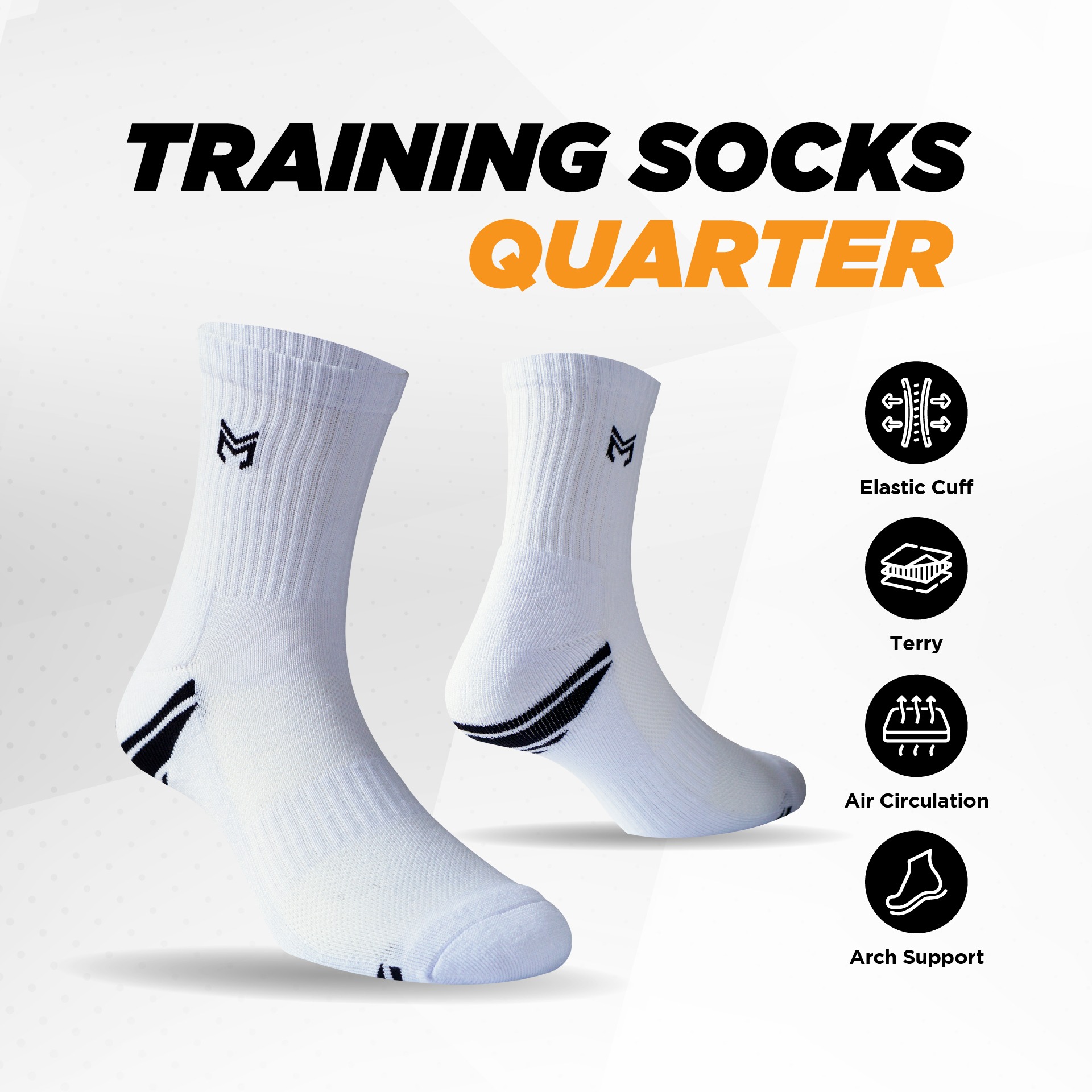 3 Pasang Kaos kaki Training Quarter