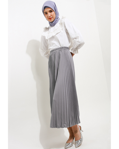 Madame pleats skirt stone