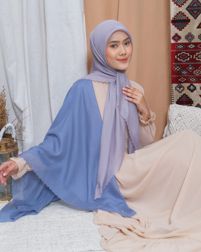 Leena plain scarves steel blue