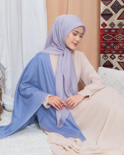 Leena plain scarves steel blue