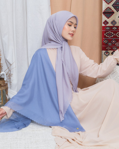 Leena plain scarves steel blue