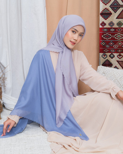Leena plain scarves steel blue