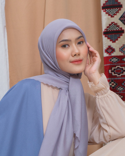 Leena plain scarves steel blue