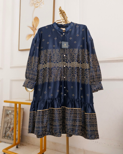 Camelia Tunic Charcoal Gold
